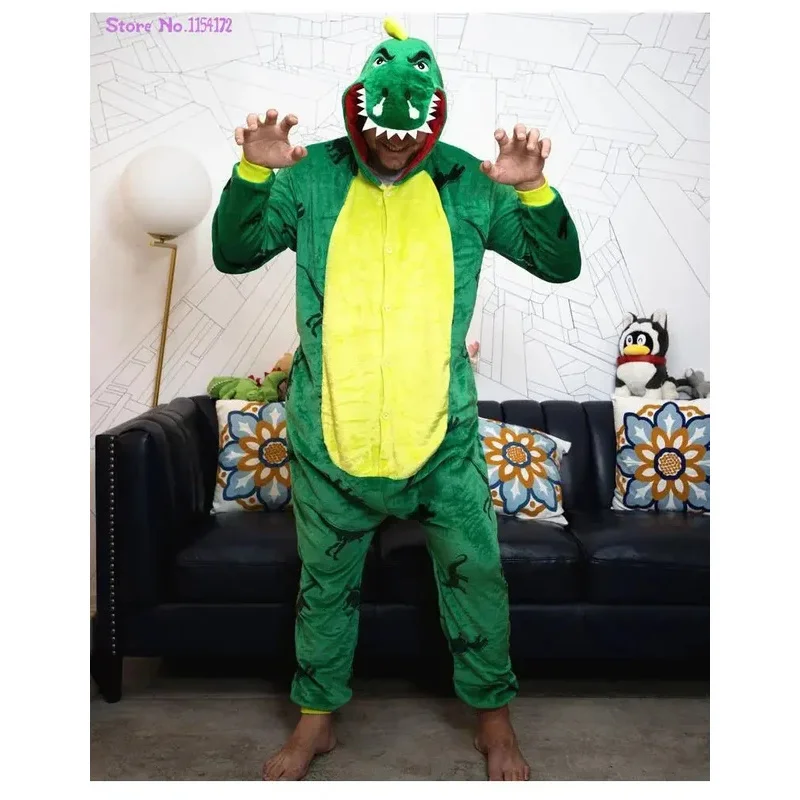 

Unisex Dinosaur Kigurumis Onesies Pajama Overalls Home Wear Animal Onesie Pijamas Adult Winter Warm Jumpsuit Sleepwear