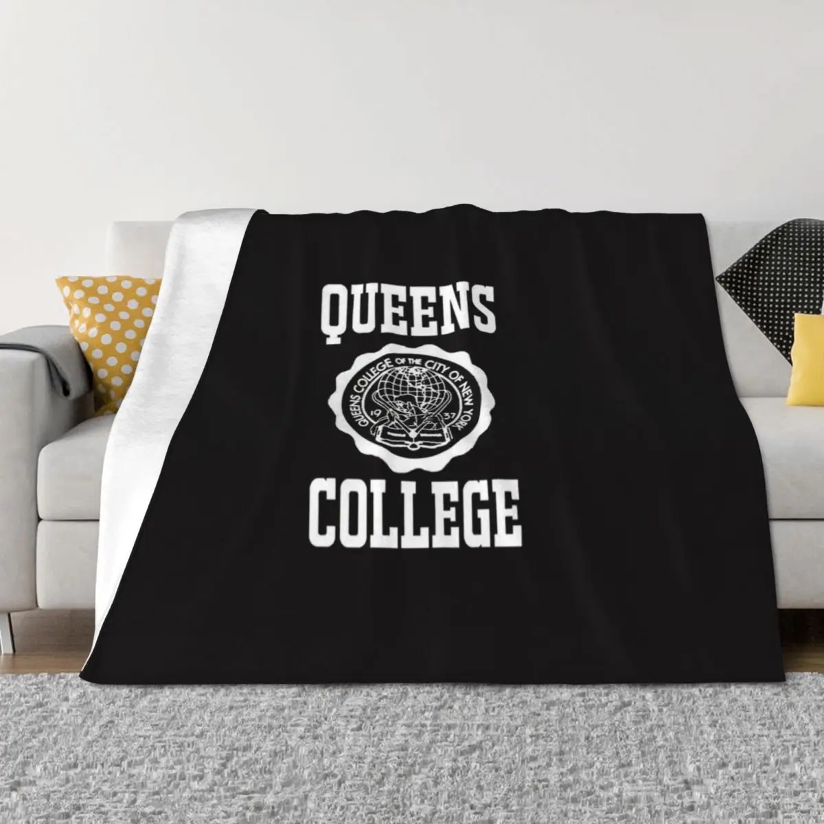 

Queens College Classic Throw Blanket Sofa Throw Plaid anime Blankets For Bed Blankets