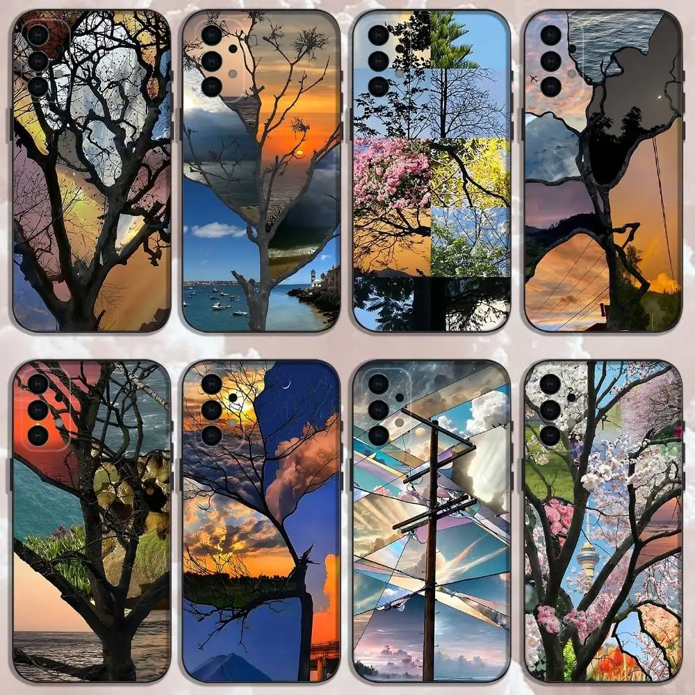 

Beach Sunset Scenery Fragments Phone Case For Samsung Galaxy A13,A21s,A22,A31,A32,A52,A53,A71,A80,Soft Black Shell
