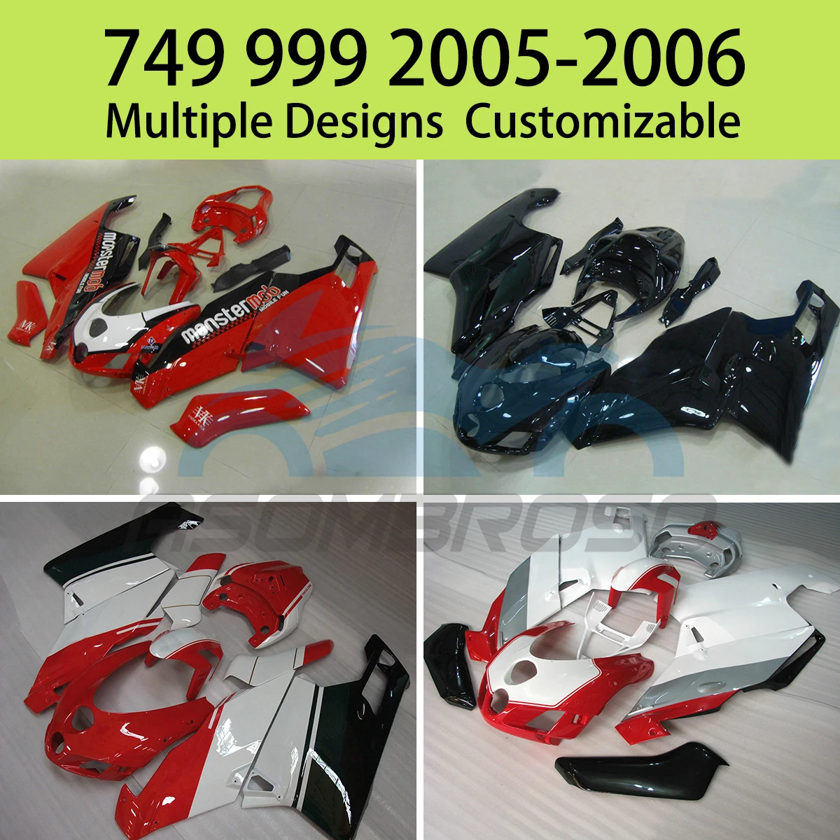 For Ducati 749 999 05 06 Motorcycle Aftermarket ABS Injection Fairings 2005 2006 Bodywork Set Fairing Body Plastic Cover Kit