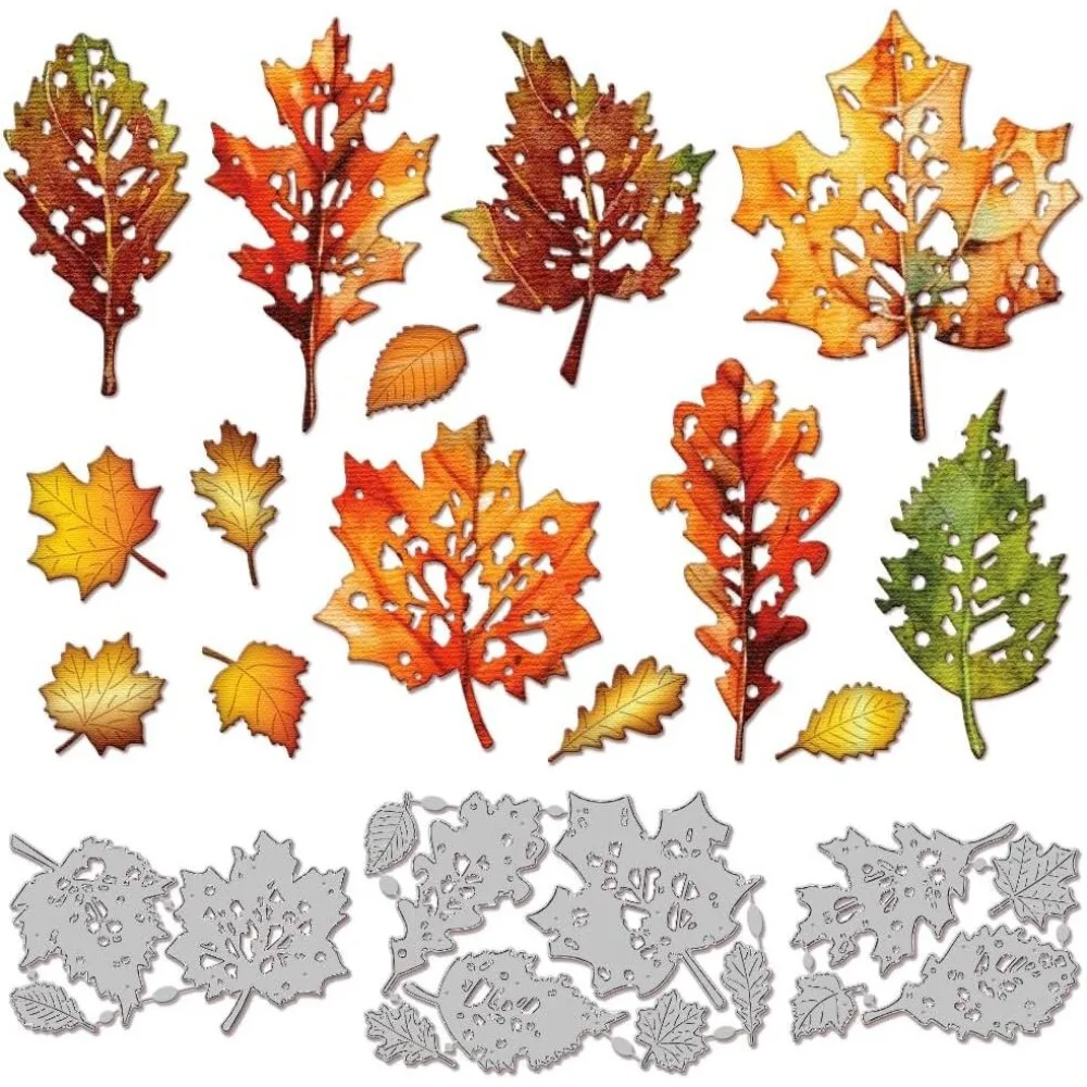 Autumn Broken Leaves Cutting Dies for Card Making Fall Broken Maple Leaves Die Cuts Cutting Dies Templates for Scrapbooking