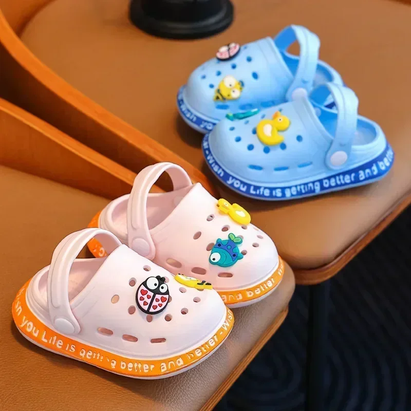 New Children Hole Shoes Summer Infant Baby Lightweight Indoor Slides Soft Sole Anti-slip Cartoon Boy\'s Slippers Girl Kid Sandals