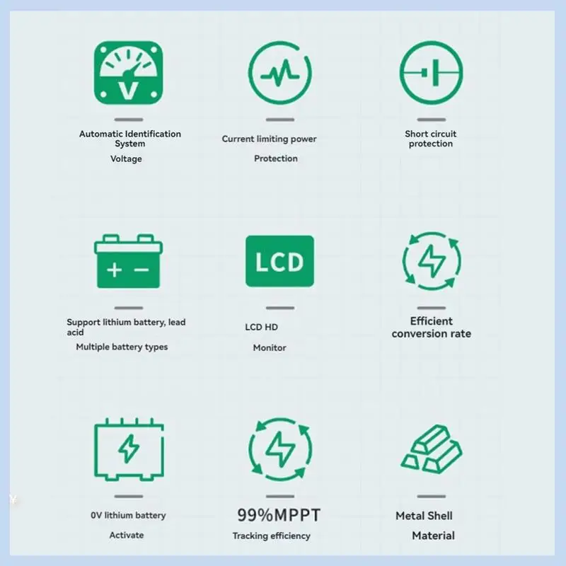 AS63-BM6072 600W MPPT Boost Solar Charge Controller For 24V 36V 48V 60V 72V Battery System Solar Panel 12-50V Input Voltage
