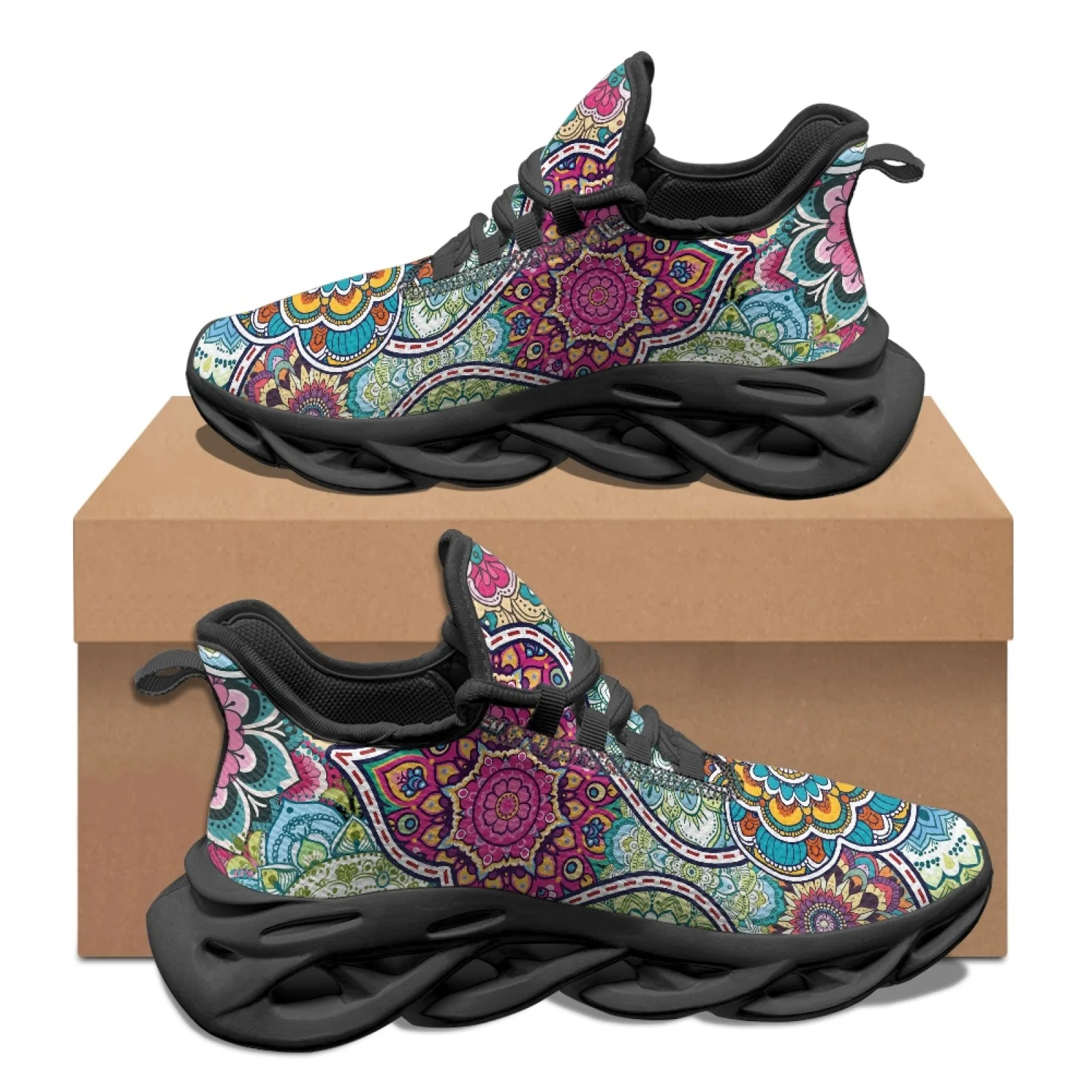 PENSTROLL Mandala Pattern Non Slip Running Blade Sneakers for Outdoor Mesh & EVA Men's Sneakers Men's Sneakers Running Shoes