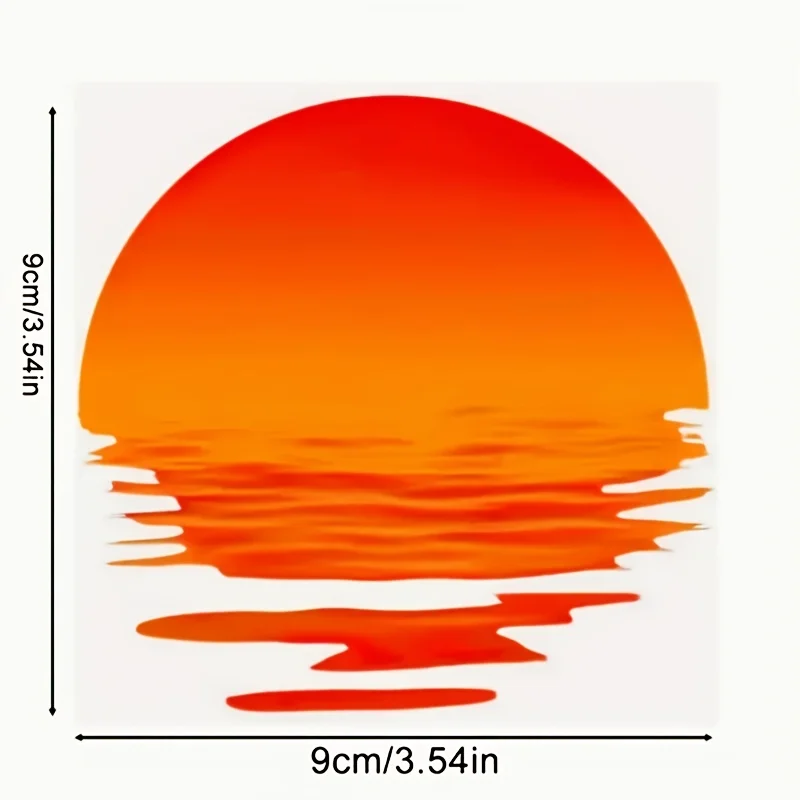 Sunset Gradient Car Vinyl Decal Orange Yellow Window Sticker Self Adhesive Auto Exterior Tank Motorcycle Custom Decoration
