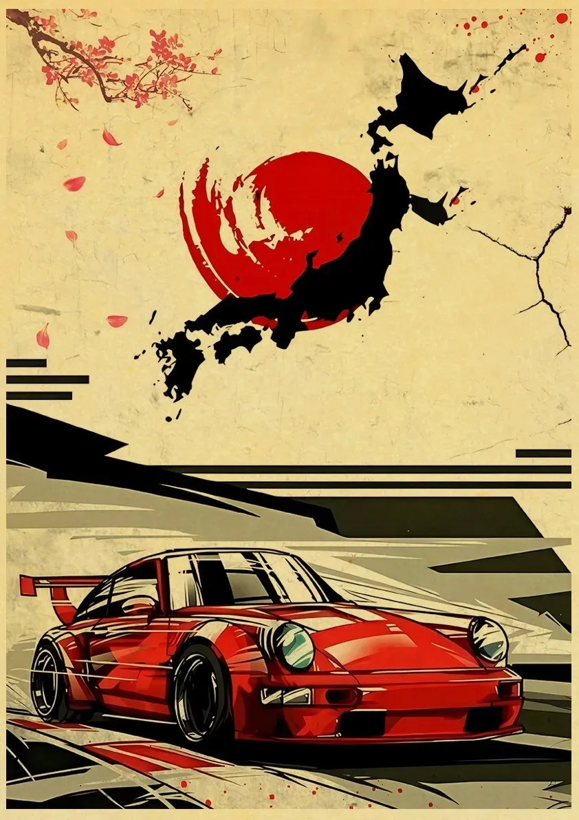 JDM Auto Canvas Painting  Japan Racing Classic Home Décor Life Poster  High Quality Printing