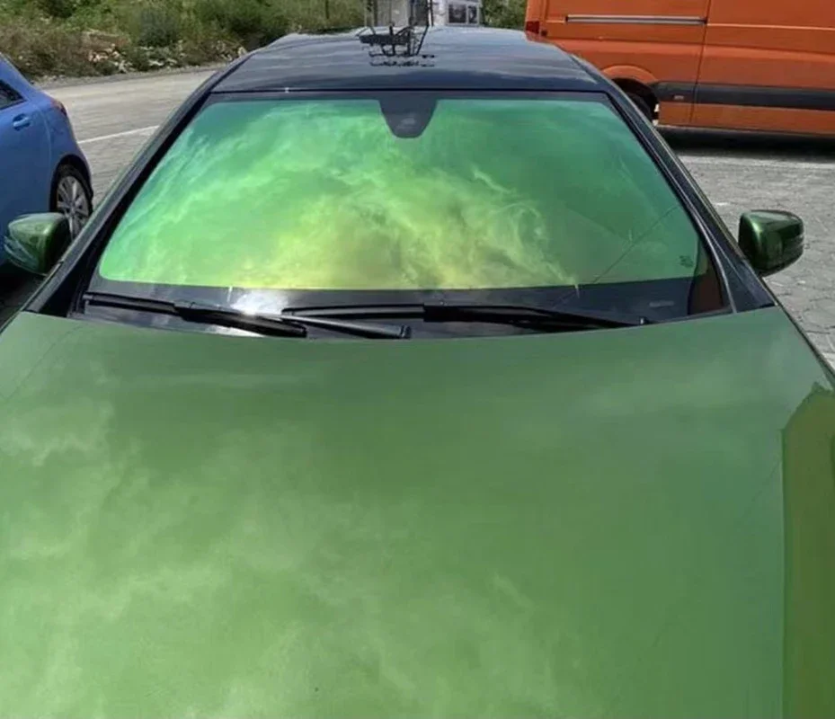 100cm Width 70% Green to Orange Chameleon window Film  Color Chanage Car Window Tint Solar Sticker Windshield Protection Foils