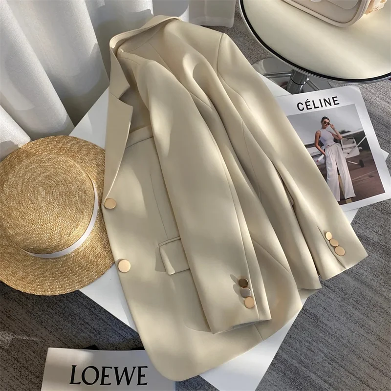 

Spring Autumn Women Single Breasted Buckle Tops Coat Korean Female Long Sleeves Suit Outwear Lady Fashion Leisure Blazer Jacket