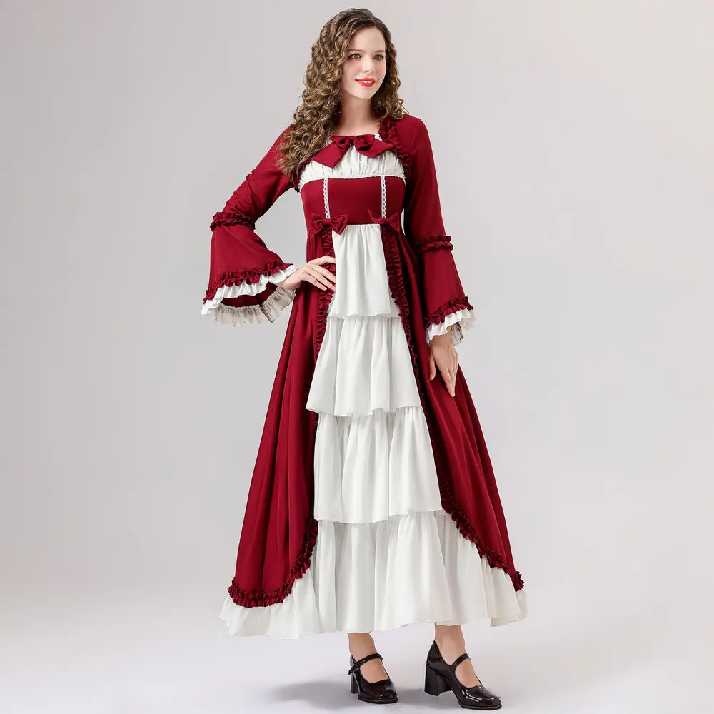 Corte medievale Retro Gothic Queen orm Cosplay Lolita Dr Costume da spettacolo teatrale loween Queen Gothic Sle Dr