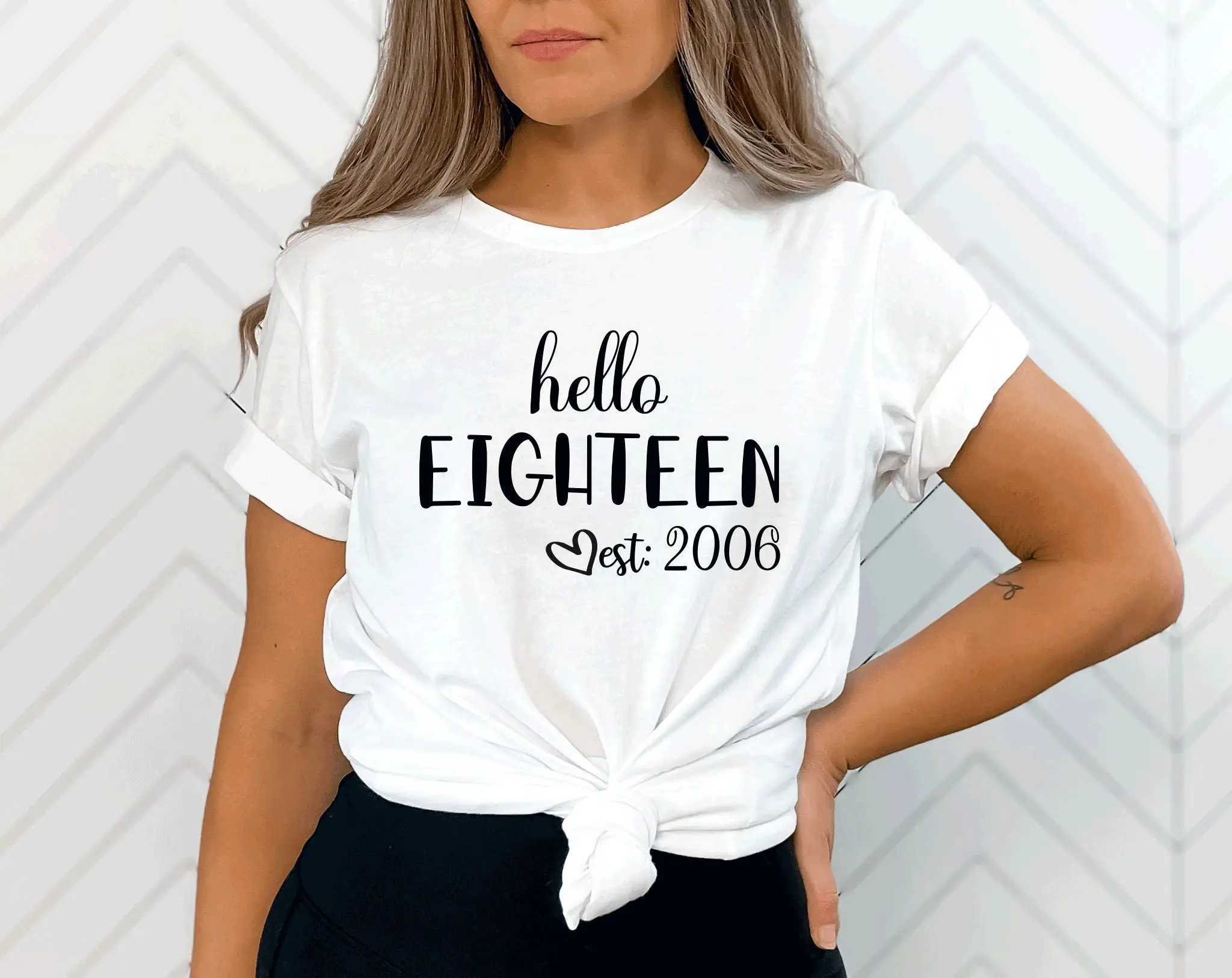 18Th Birthday T Shirt Hello Eighteen Party Eighteenth Est 2006