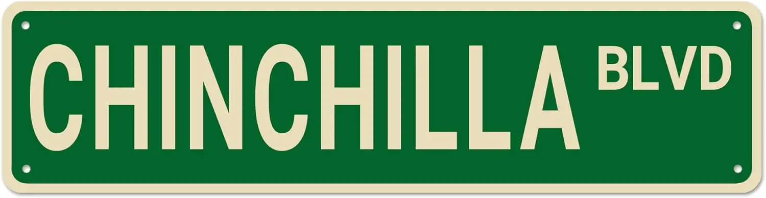 Chinchilla BLVD Street Sign, Chinchilla Sign Chinchilla Decor Chinchilla Lover Gift, Funny Wall Decor for Home/Farmhouse/Man Cav