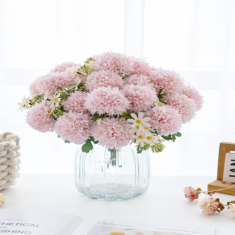 الزهور الاصطناعية الحرير أقحوان لباقة الزفاف العروس المنزل السنة الجديدة اكسسوارات الديكور زهرية النباتات ترتيب #4