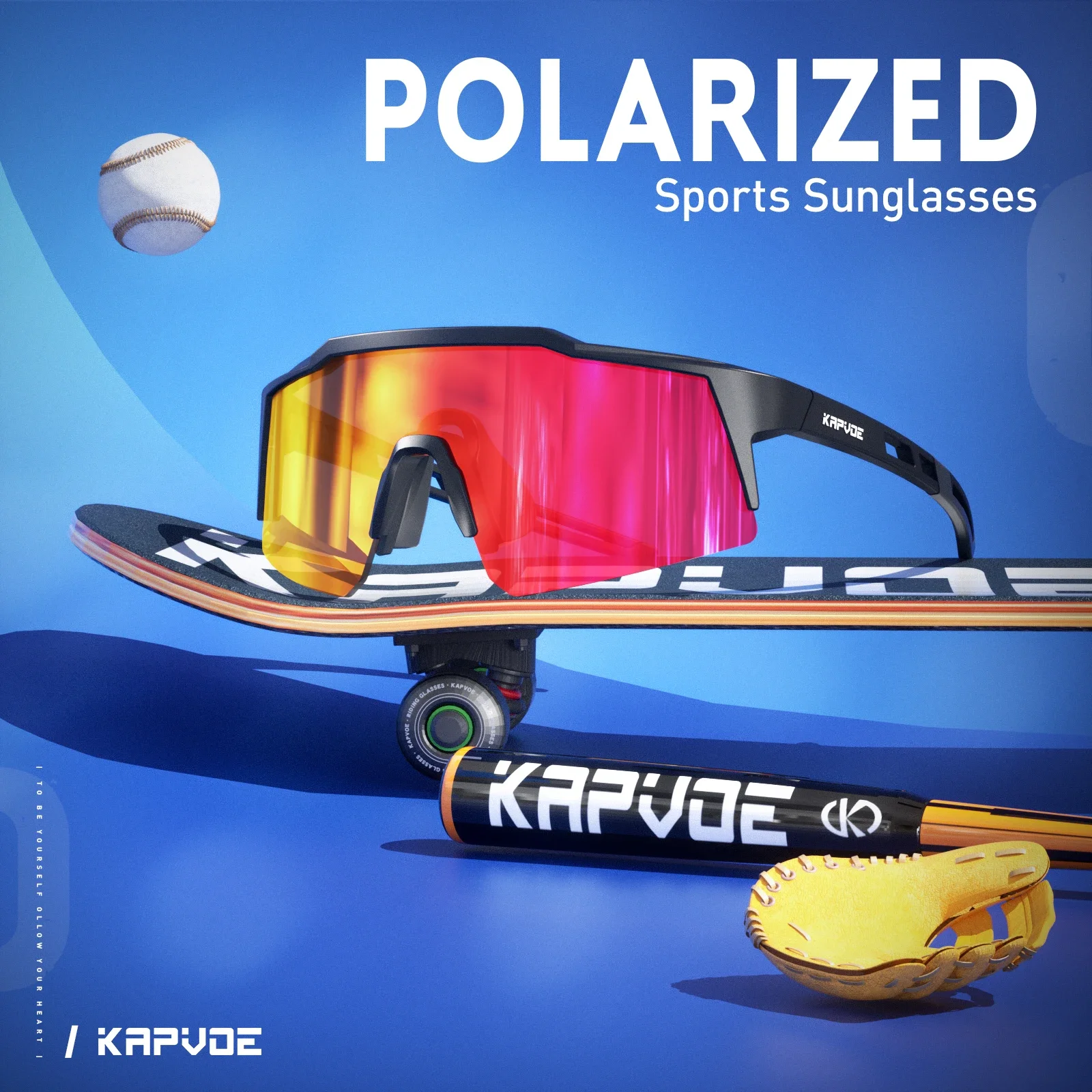 

Kapvoe Polarized Kids Cycling Glasses UV400 Sports Goggles Children Sunglasses Baseball Running Riding 8-15 Age Teenager Glasses
