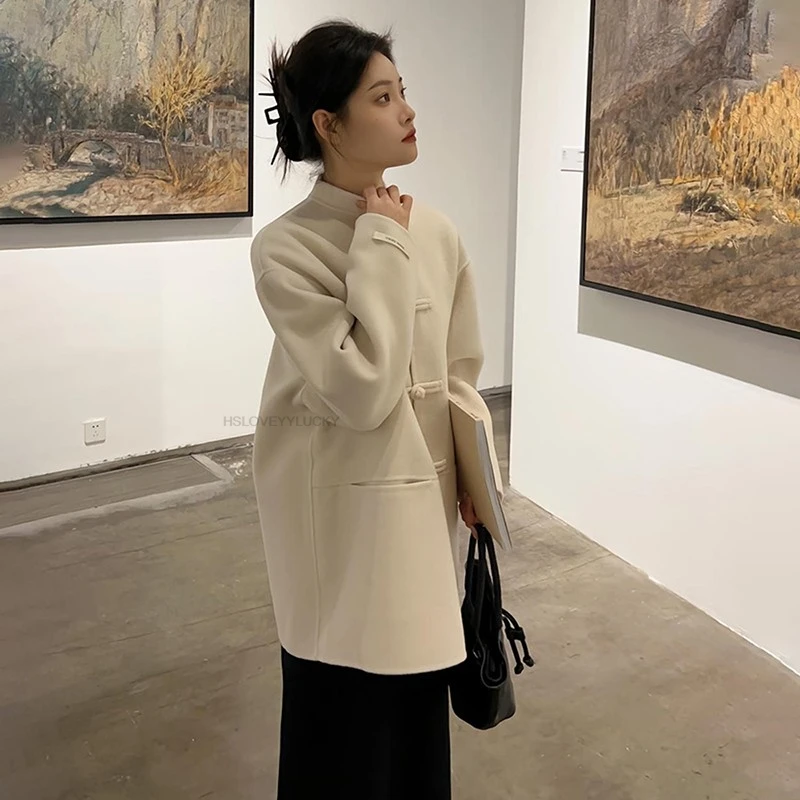 

Autumn New Chinese Style Women's Coat National Style Button Color Elegant women's Retro Sweet Vintage Coat Women Daily Tangsuit