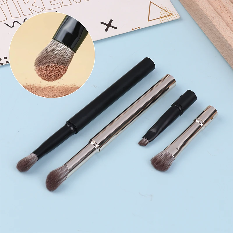 6 In 1 Mini Makeup Brushes Set Cosmetic Set Soft Hair Short Rod Replaceable Brush Head Eye Shadow Concealer Travel Complete Kit