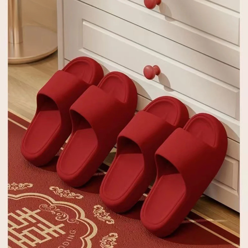 Couple's Summer Indoor Home Slippers 2026 Thick Bottom Lightweight Eva Slippers Women  Soft Sole Message Slides Shoes view 6