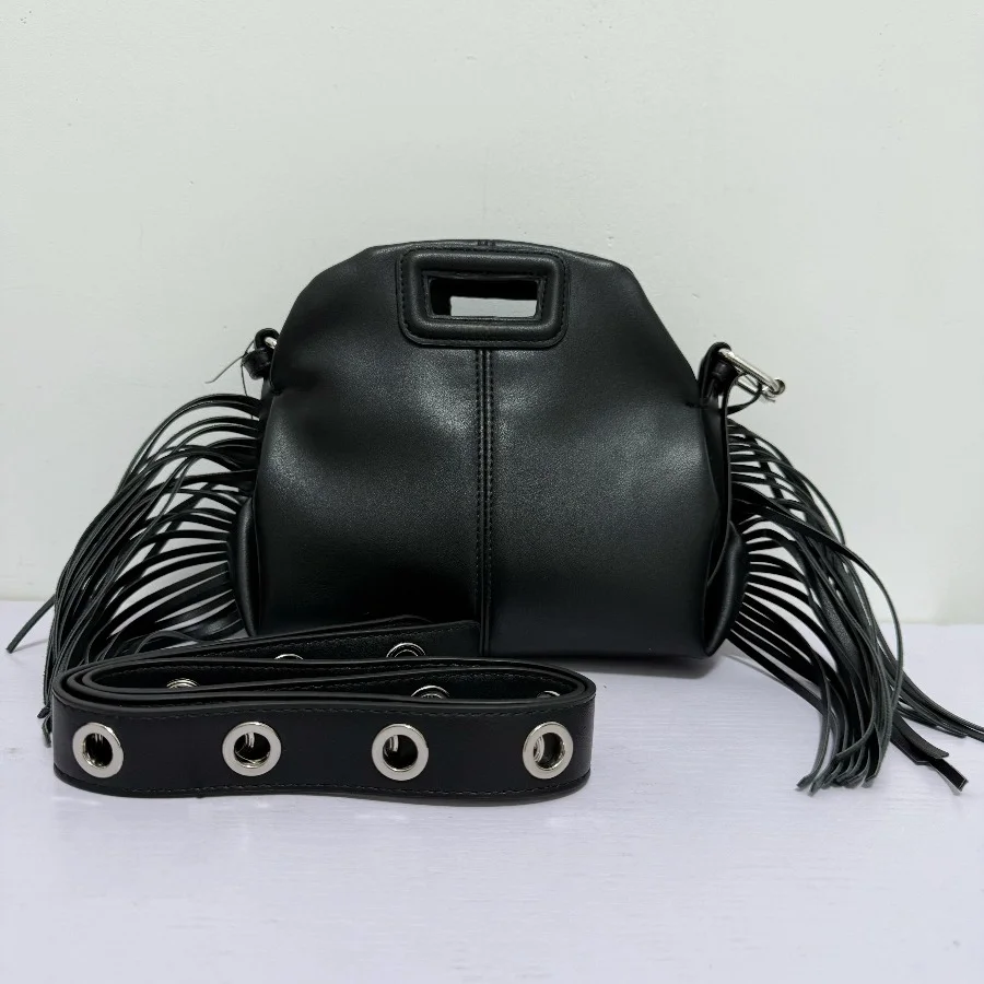 Nieuwe modieuze dames schoudertas zwart PU retro handtas luxe ontwerp casual dames crossbody tas