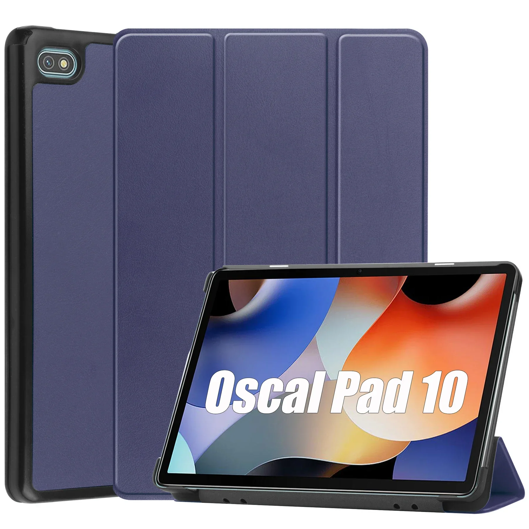 

Case for Blackview Oscal Pad 10 2023 Released 10.1 Inch Tri-Fold Smart Tablet Case PU Hard Back Case Slim Cover Holder