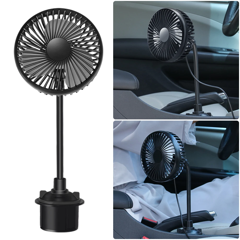 

USB 3-скоростной автомобильный охлаждающий вентилятор, мощный, тихий, автоматический вентилятор-кулер, вращающийся для автомобиля, фургона, грузовика, внедорожника, автофургона