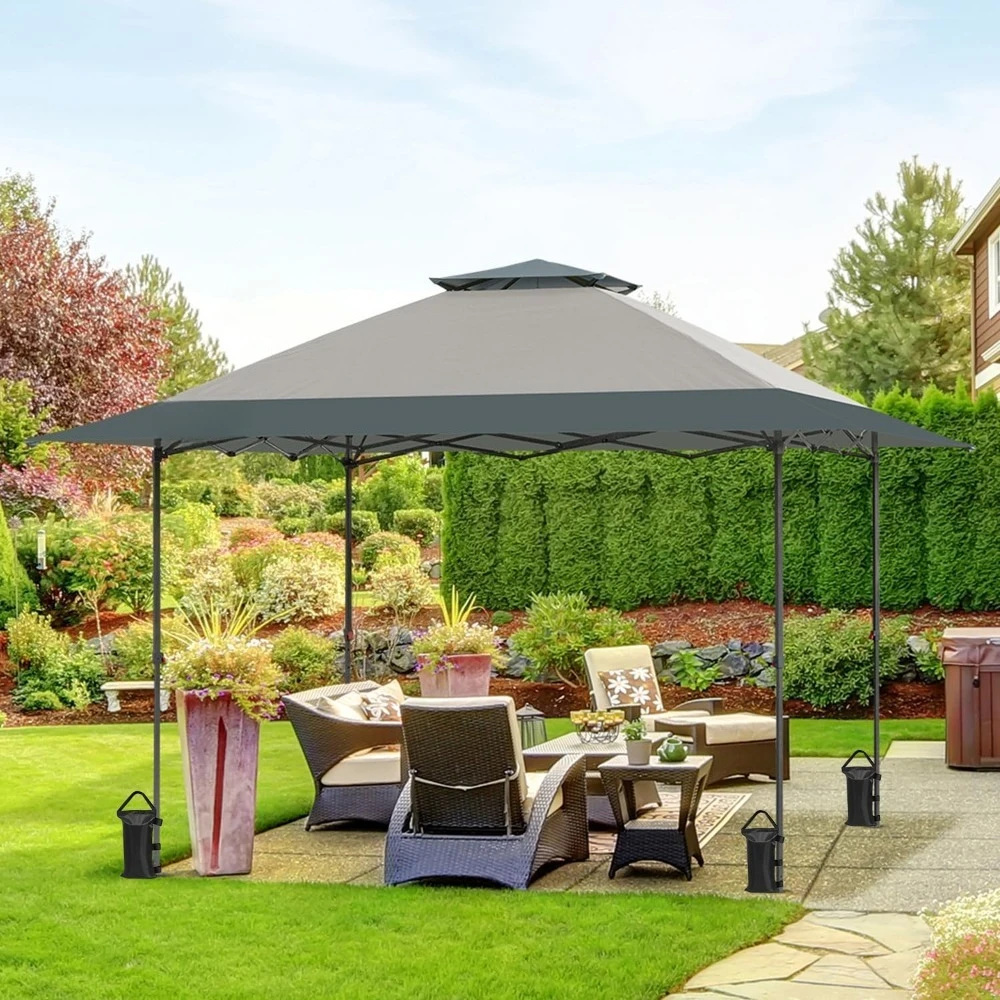 

13x13 Straight Leg Pop Up Canopy Tent Instant Outdoor Canopy Easy Single Person Set up Folding Shelter