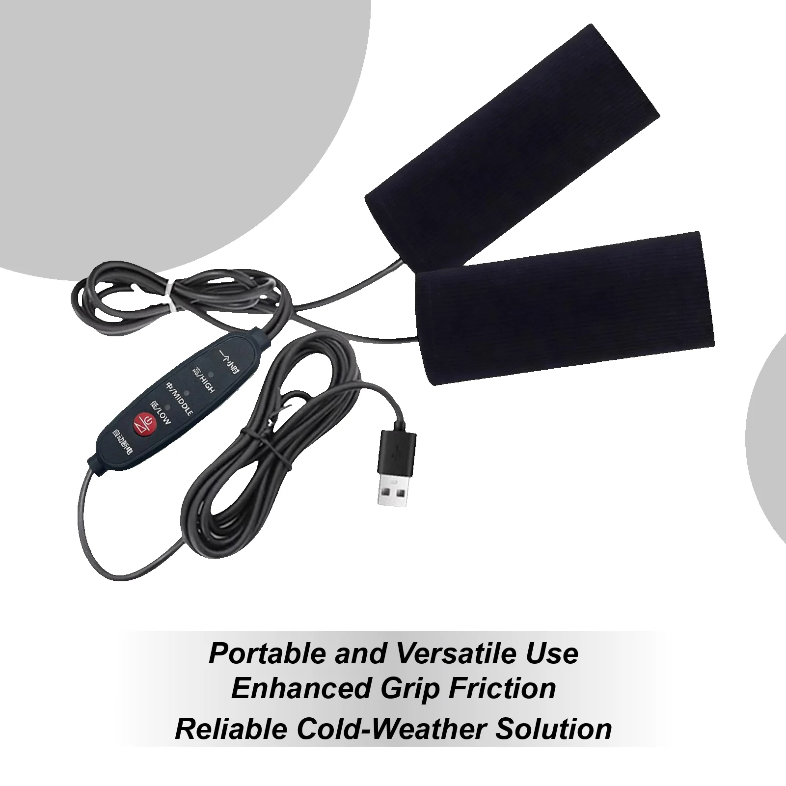 

Heated Motorcycle Grips Anti-Slip Heated Warmer Adjustable Portable Grip Heater For Outdoor Riding During Commuting Touring