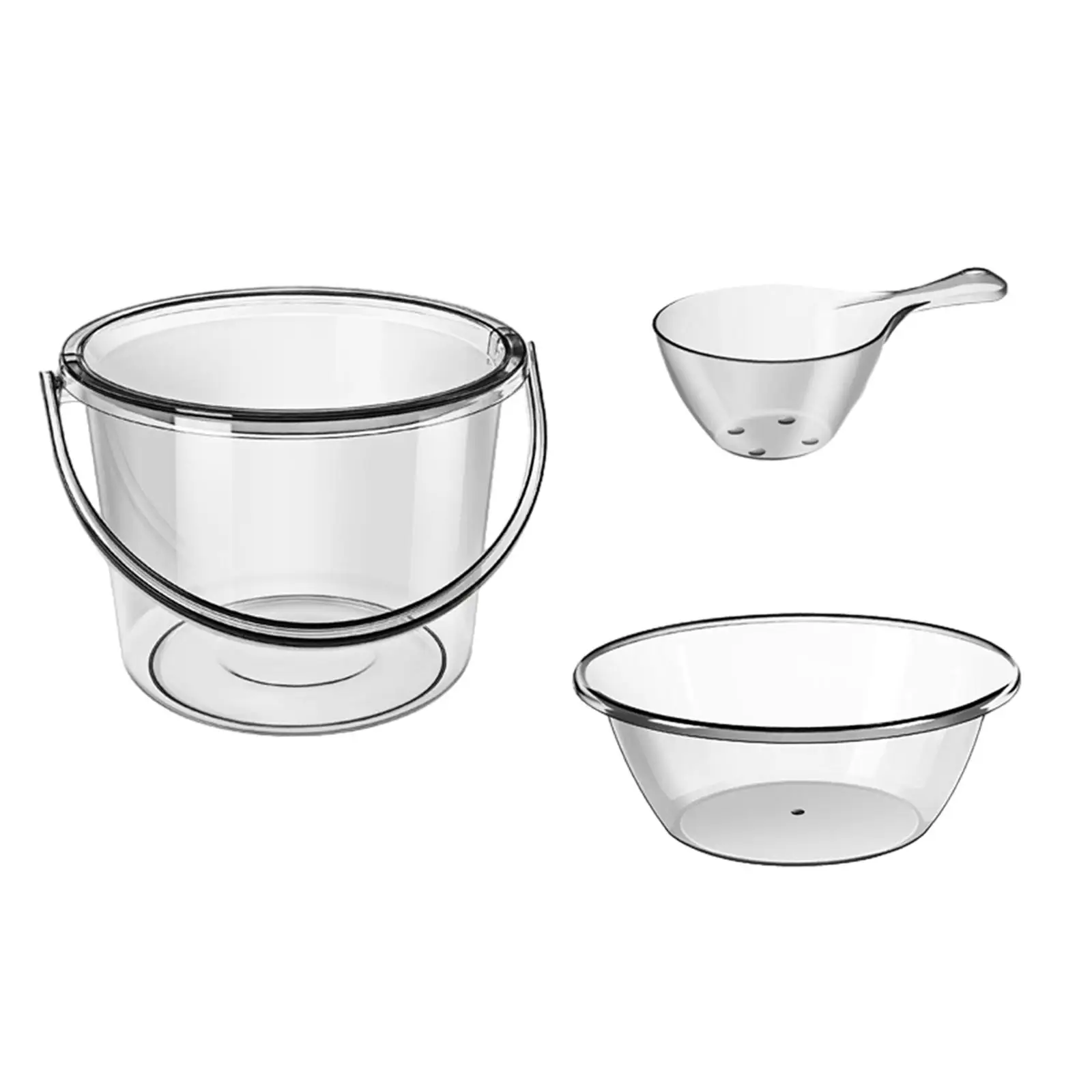 Water Bucket Set Fishing Bucket with Basin Spoon Thickened Water Storage Bucket