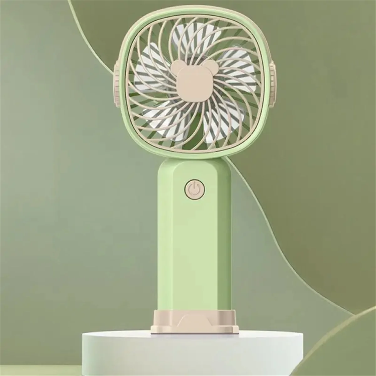 Handheld Small Fan Outdoor Portable Fan 3-Speed Rechargeable 400mAh Battery Multi-Function Fan Phone Holder Outdoor A