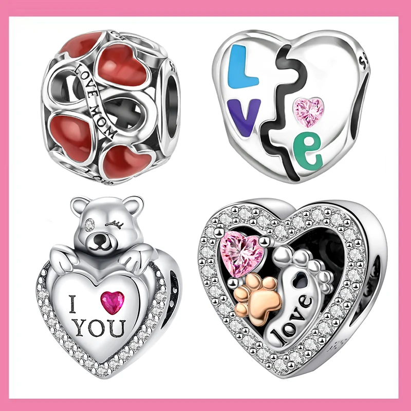 Original New 925 Sterling Silver Charms Beads Pendant Endless Love Heart Charm Fit Original Bracelet DIY Women Jewelry Gift