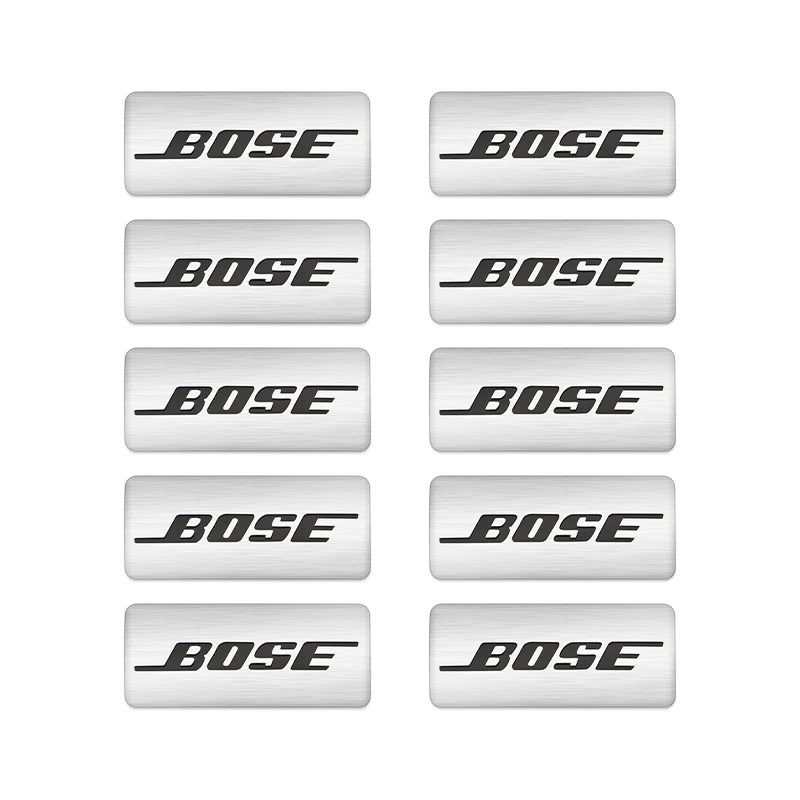 10 Stück / Set Auto Aluminium 3D Metall-Pin BOSE Hi-Fi Lautsprecher Audio Stereo Beschriftung Dekor-Aufkleber Abzeichen Emblem Aufkleber Auto-Styling