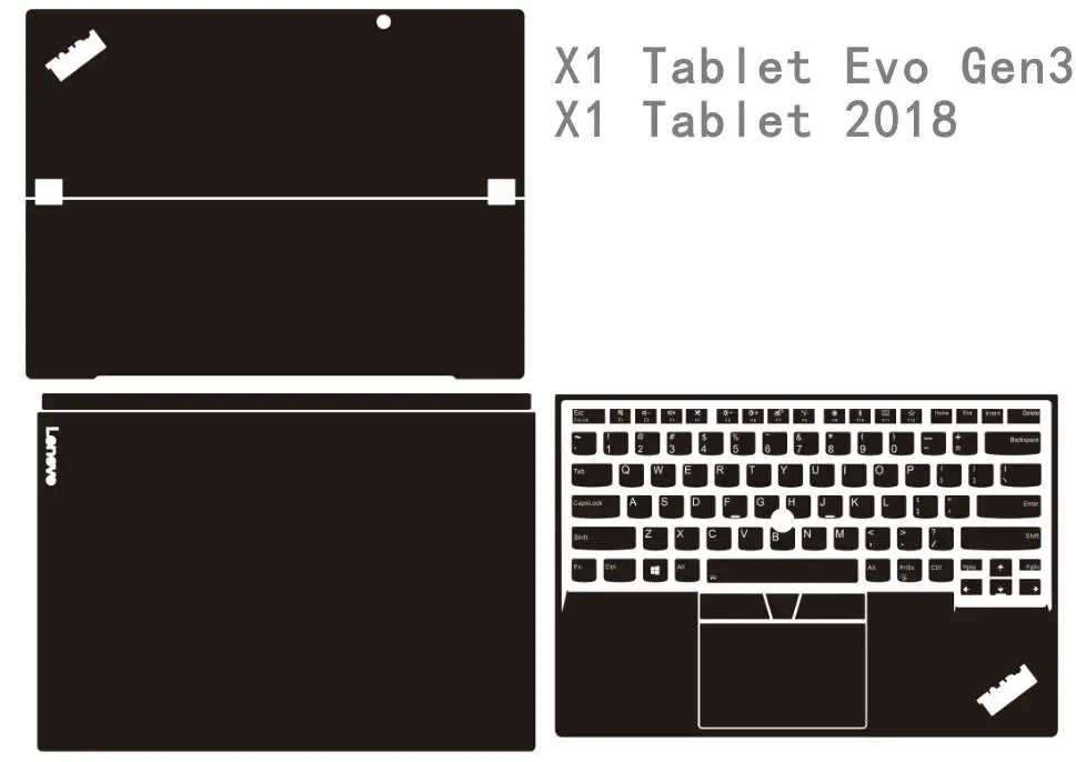Para Lenovo ThinkPad X1 Tablet Gen 3,X1 Tablet EVO 2018,X1 Tablet Gen 1 Gen 2 cubierta de vinilo para ordenador portátil de cuerpo completo pegatina de piel