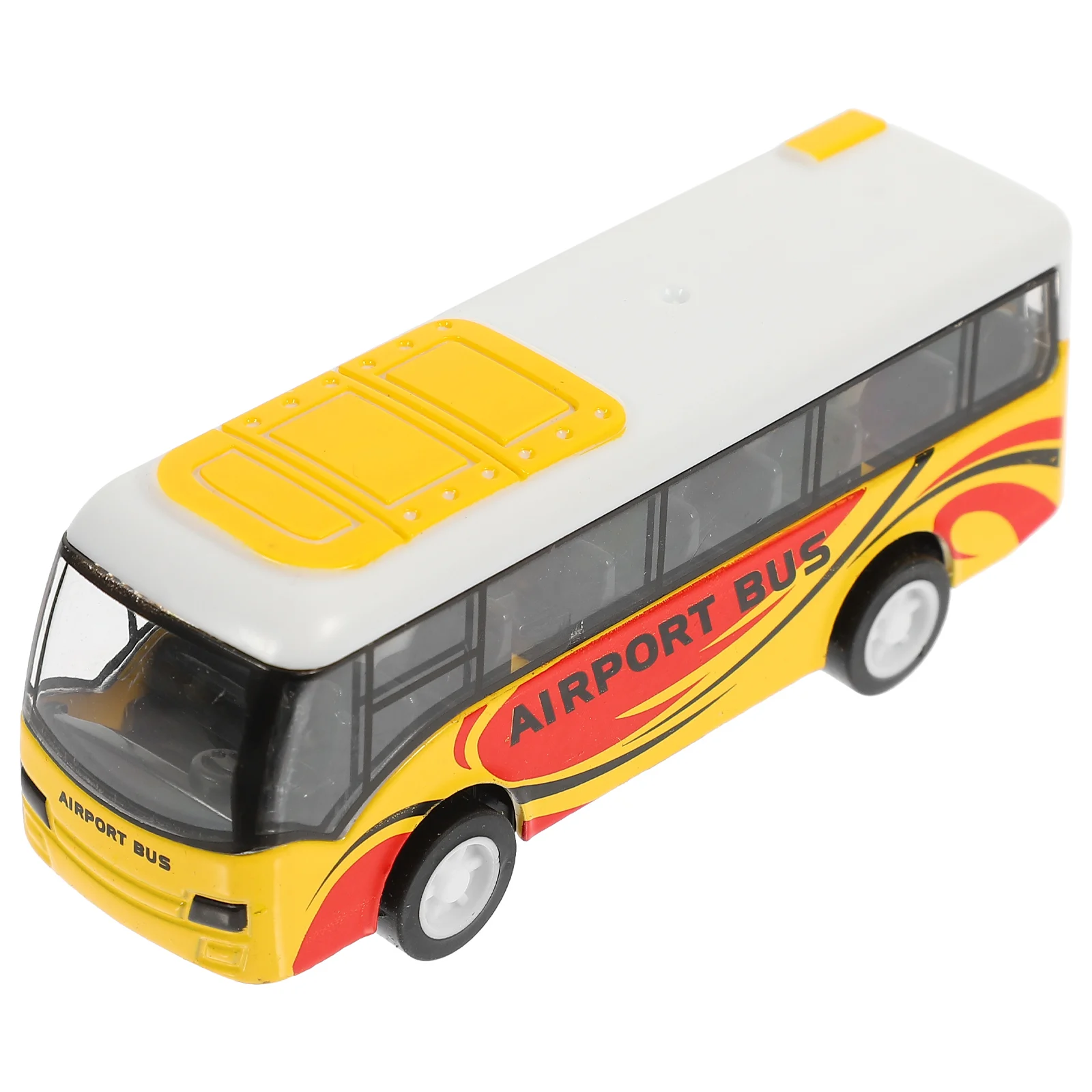 Pull Back Bus Model Diecast Car Toy Toys Movable Realistic Playing Learning Simulated Wooden Child