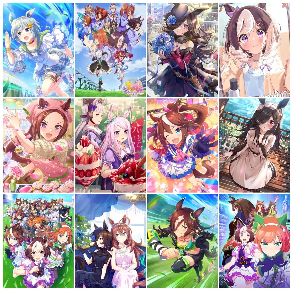 

Японское аниме «Красивое дерби», набор для алмазной живописи, милые уши зверя, вышивка, ручная работа, сделай сам, мозаика, украшение для дома, детский подарок