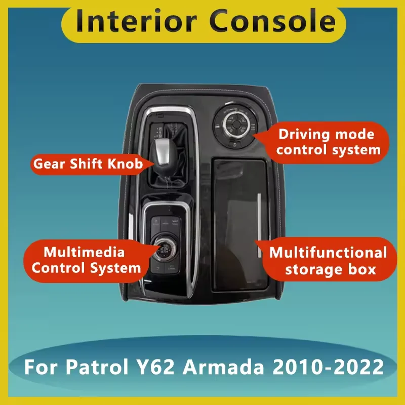 Car Interior Center Console Upgrade Inner Kit for Patrol Y62 Aramada QX80 2010-2022 Upgrade to 2023 Model