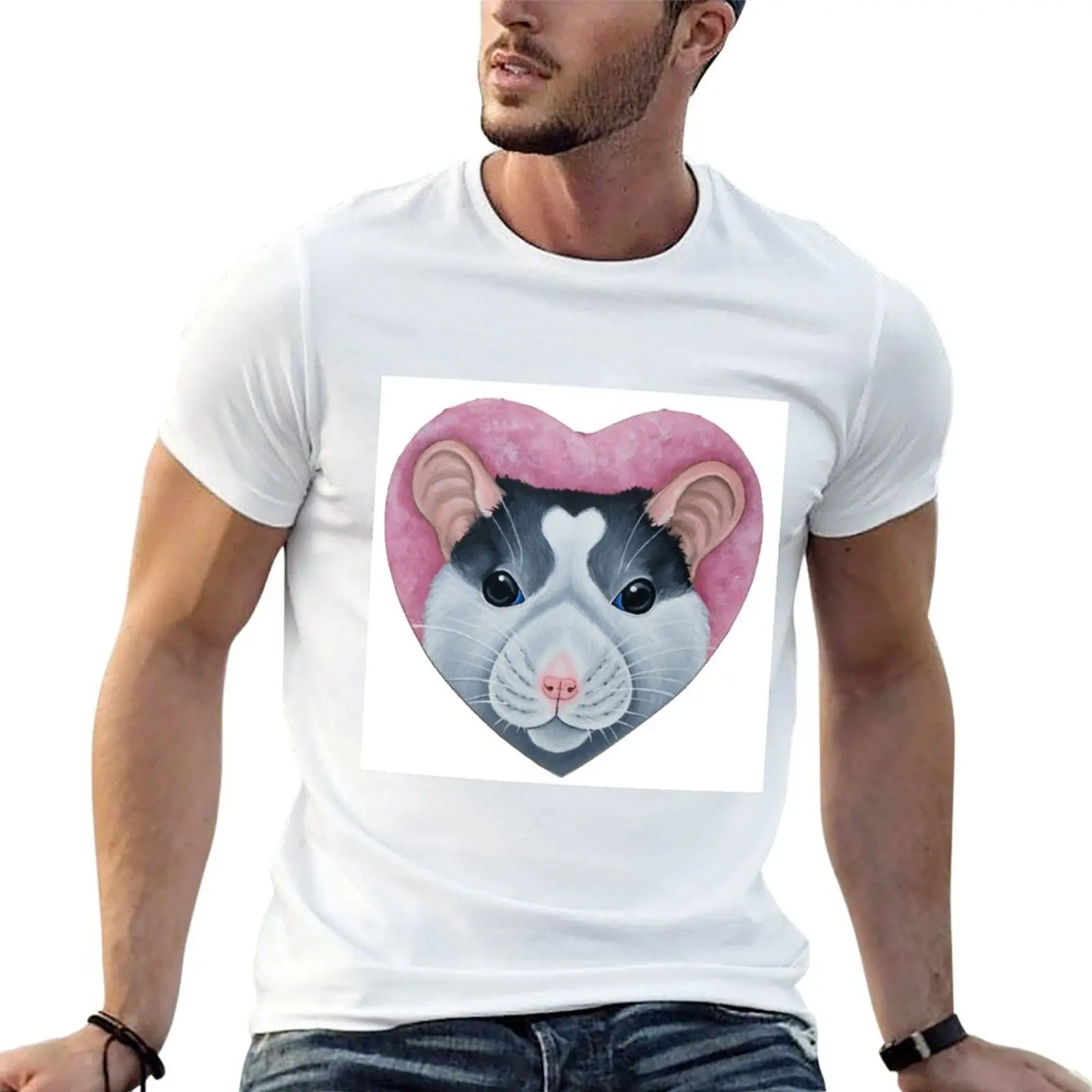 Heart Rat - Roan/Husky Fancy Rat T-Shirt cute tops anime t shirts t shirt men