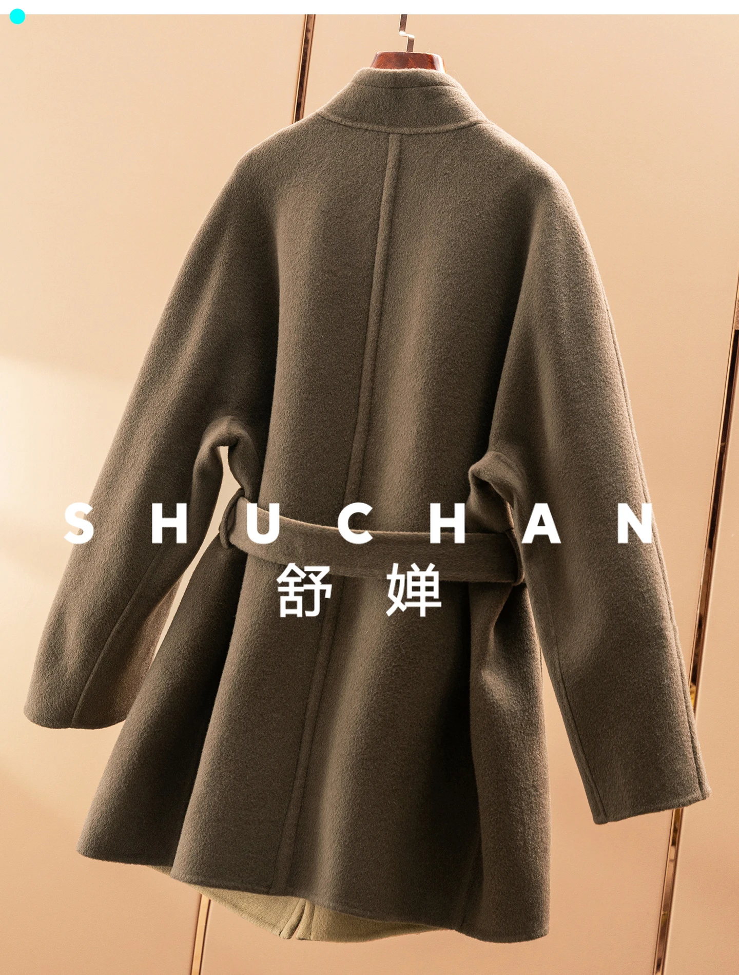 Elegant Cashmere Wool Handmade Double-sided Woolen Waist Coat  Women 72E5 Women Jacket