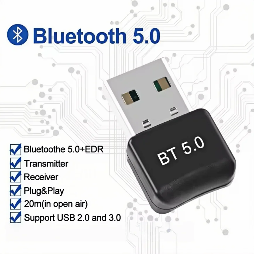 

USB Bluetooth 5.0 Adapter USB Wireless Bluetooth Transmitter Receiver For PC LAPTOP Bluetooth Speaker Mouse Keyboard Headset