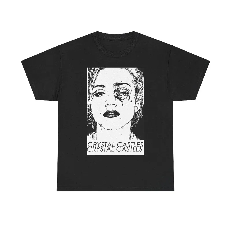 Crystal Castles Black Eye T-Shirt Album Tour Accessories Men's and Women's Same Style Four Seasons Suitable Casual T-shirt
