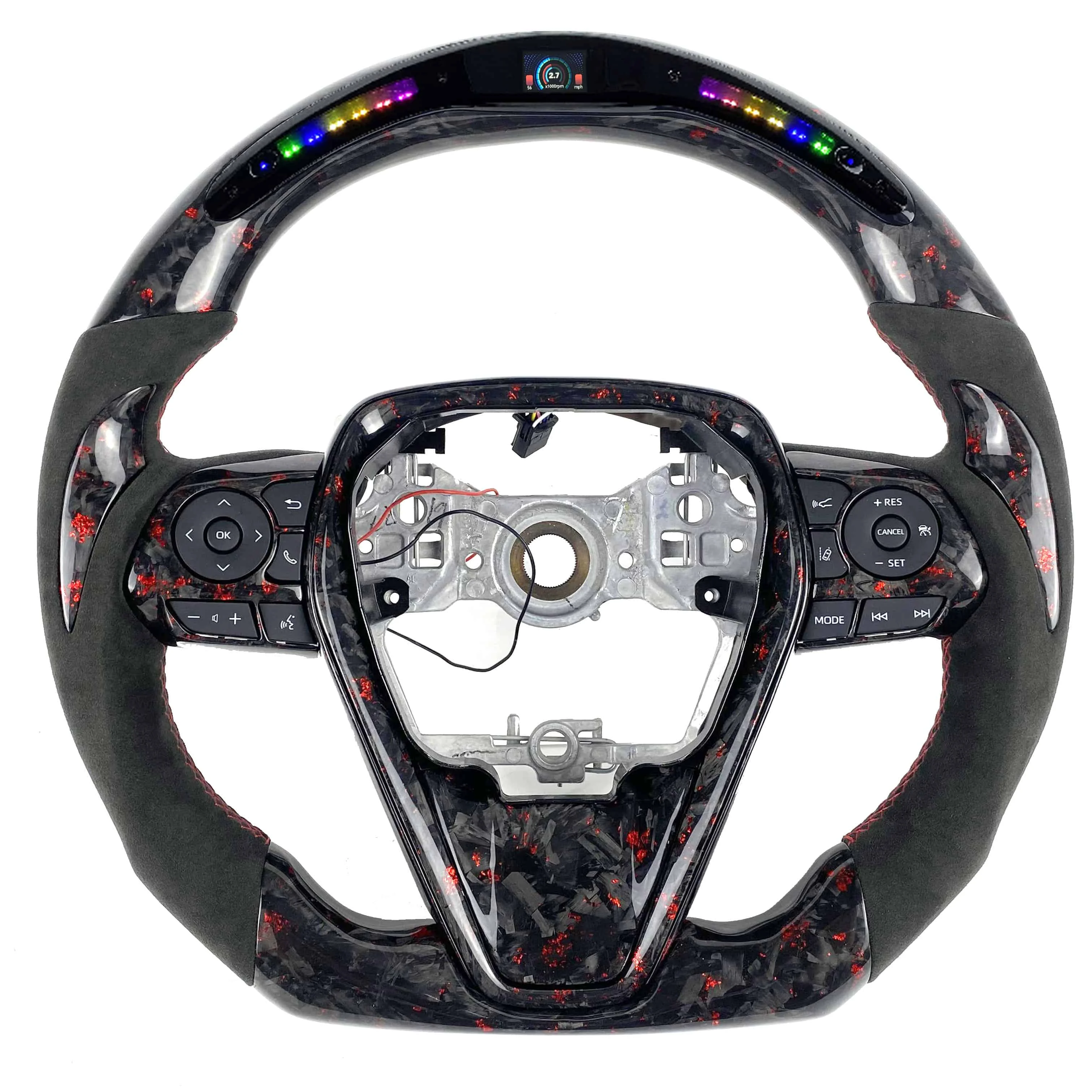 For Toyota Corolla E210 2019 2020 2021 2022 custom forged red petal carbon fiber steering wheel sport style LED display screen