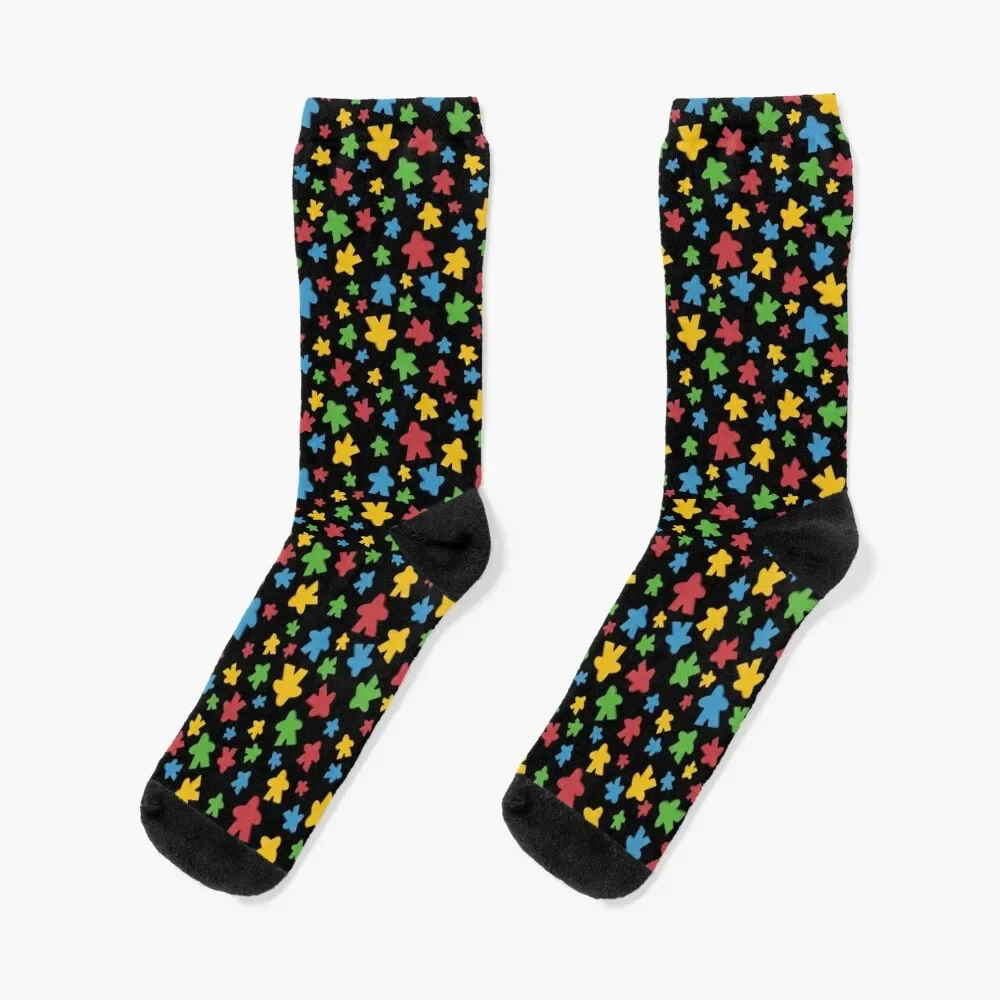 Board Game Meeple Pattern (black) Socks winter thermal designer brand Socks Ladies Men's