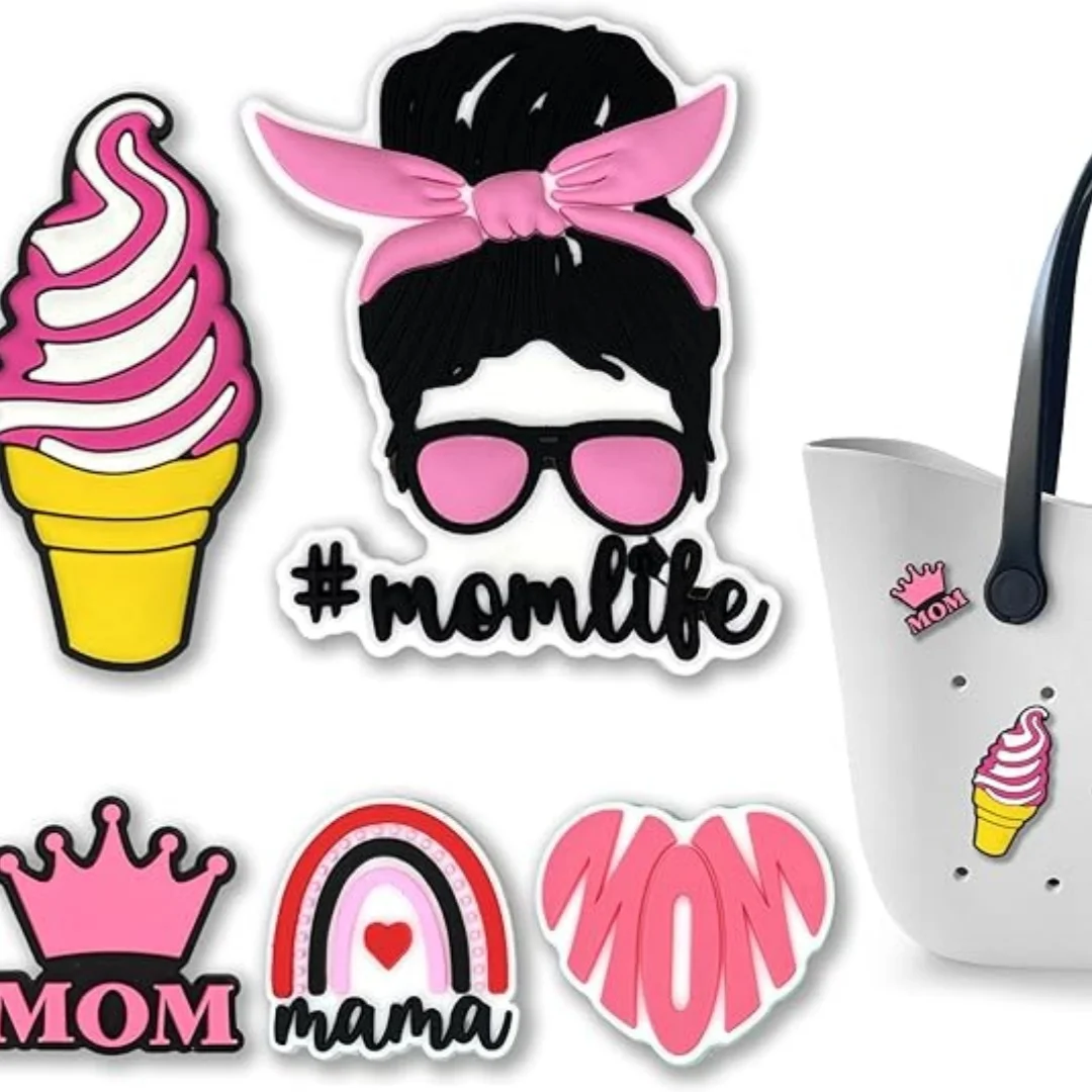 Летние подвески для собак Mom Life для пляжной сумки, резиновые вставки из ПВХ, подвески, аксессуары для сумки, пляжная сумка-тоут