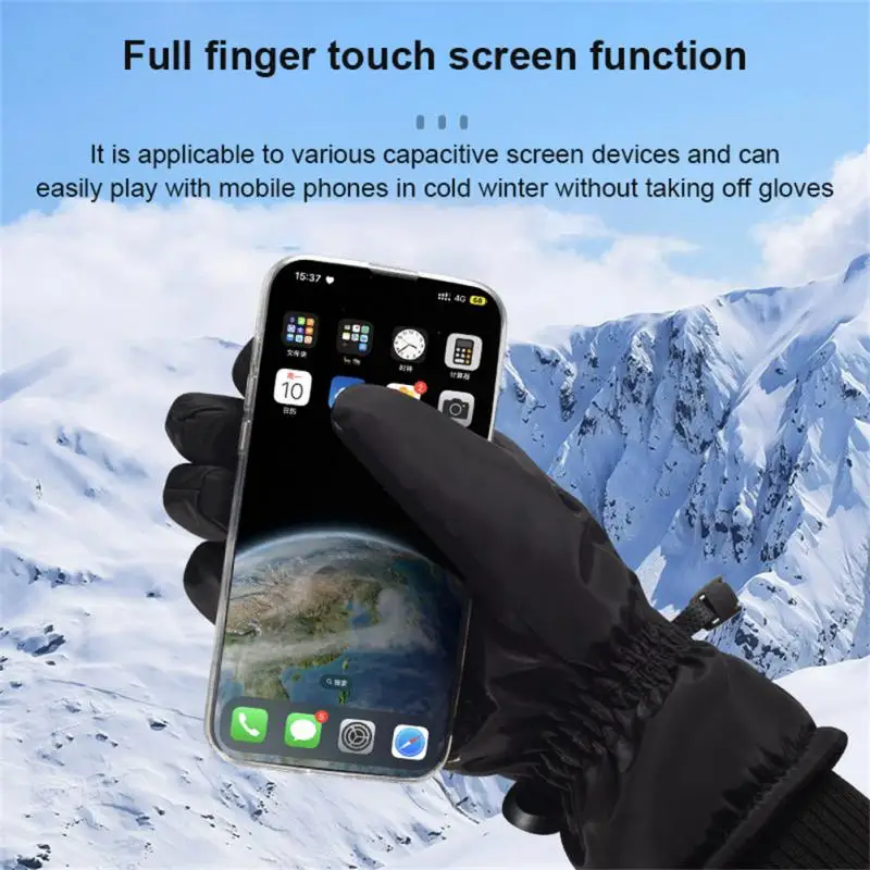 Bicycle Touch Screen Gloves Outdoor Cycling Windproof Warm Full Finger Gloves Skiing Anti Slip Gloves Riding Equipment Winter