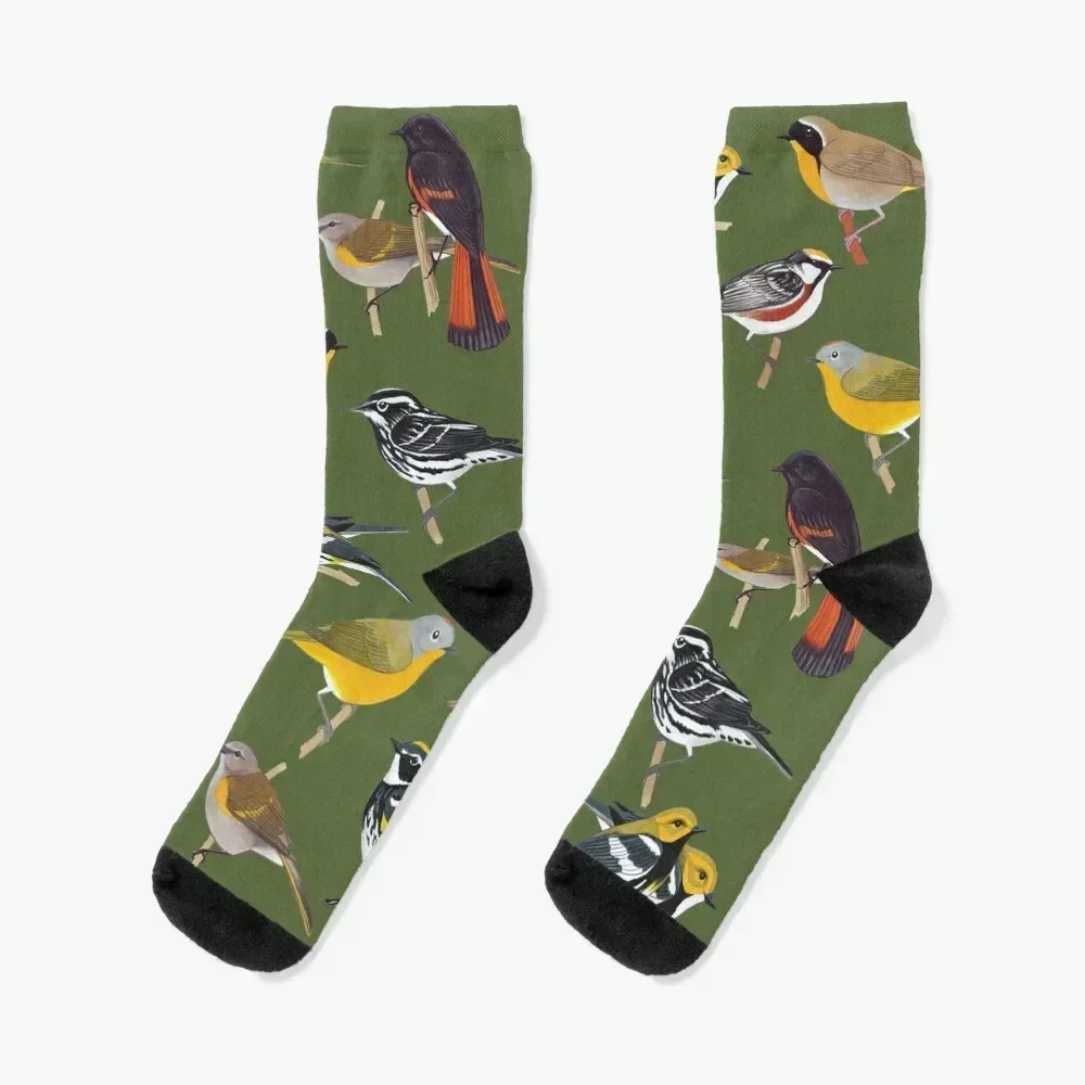 Warblers of Canada on Socks set winter thermal short warm winter Women Socks Men's