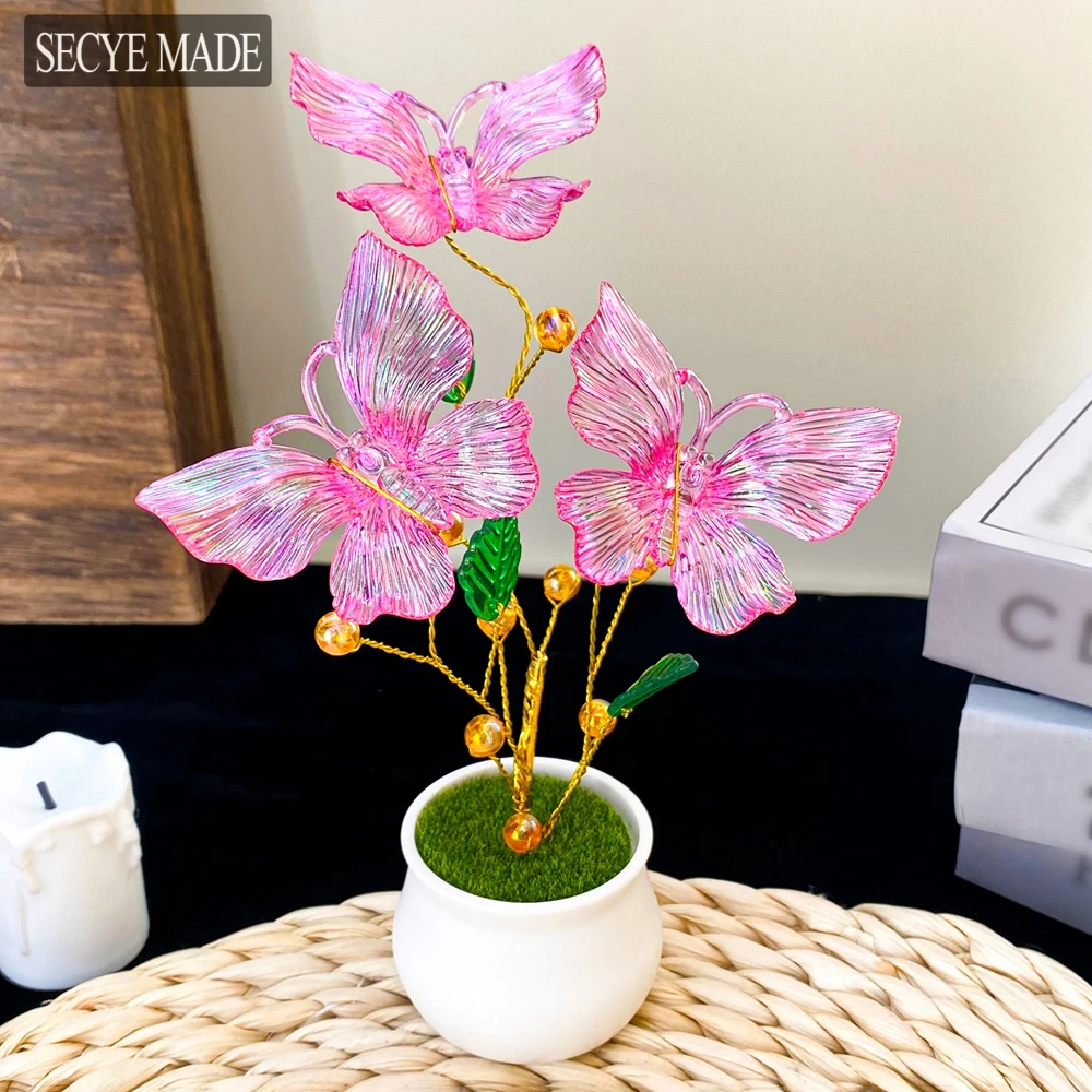 

Fake Plant Bonsai Artificial Butterfly Potted Plant Used For Decoration Of Living Room Bedroom Desktop Ornaments Car Decor L35
