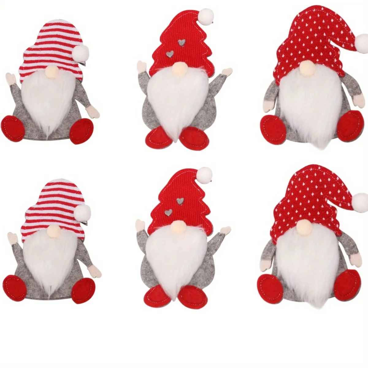 6 pcs/set Christmas Gnome Doll Knife And Fork Set Christmas tableware holder christmas table setting gnome silverware holder