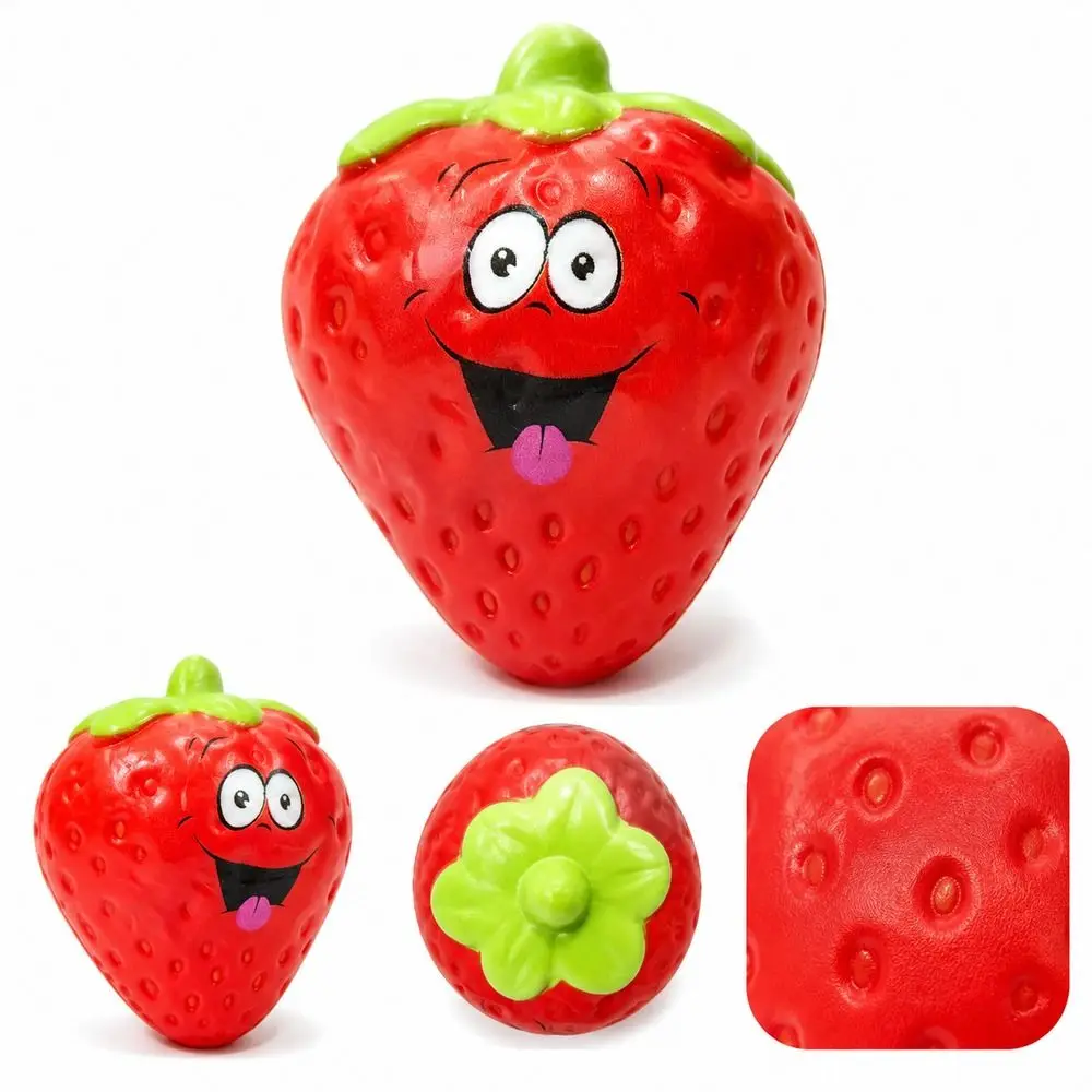 Fashion Slow Rebound Strawberry Squeeze Toy Cartoon Anti-stress Mochi Squish Foam Toy Soft Fidget Squeeze Toy Home Use