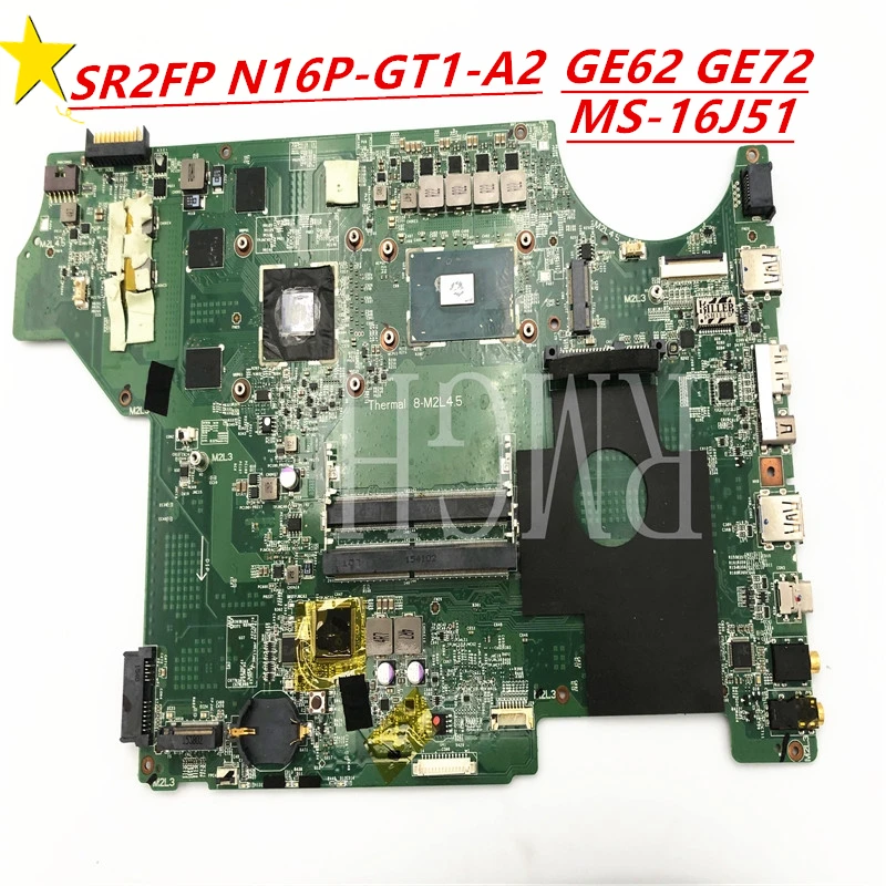 Genuine Original Motherboard MS-16J51 MS-16J5 FOR MSI GE62 GE72 Motherboard 1.0 I5-6300HQ SR2FP N16P-GT1-A2 Tested 100% Good