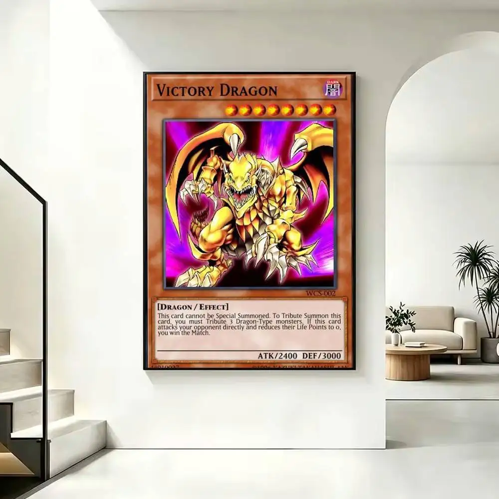 Y-Yu-Gi-Oh Victory Dragon Poster High Quality Dorm Living Room Aesthetic Wall Decoration Painting Stickers Gift