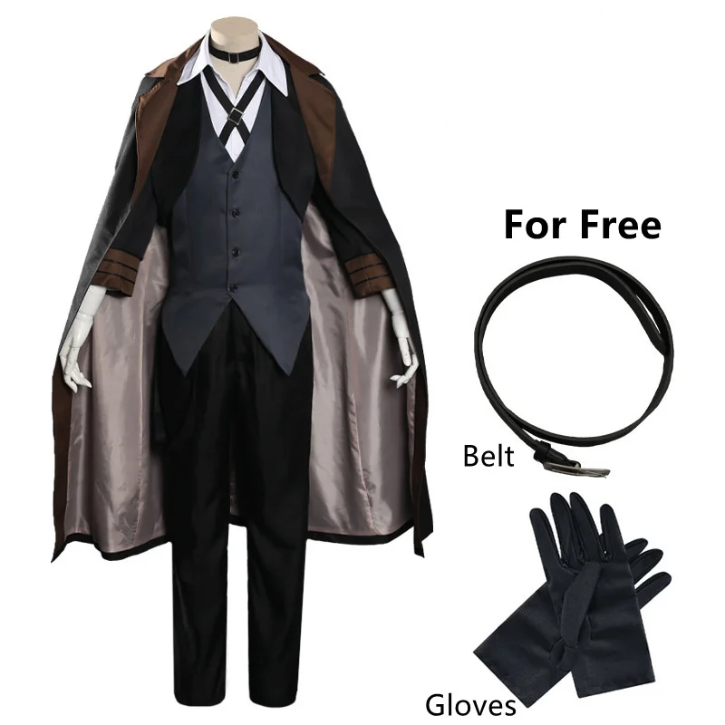 Bungou Stray Dogs Men Women Nakahara Chuuya Cosplay Costume Wig Hat Glove Jacket Pants Female Chuya Nakahara Cosplay Suit