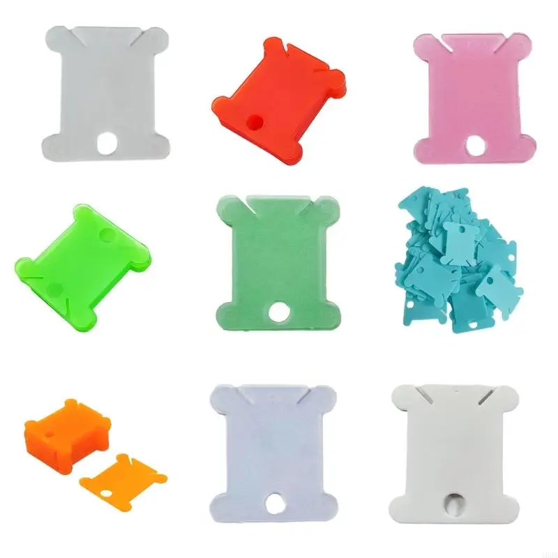

103A 50 Pieces Plastic Thread Organiser Bobbins Floss Bobbins, Floss Winder for Embroidery/Sewing Thread Storage