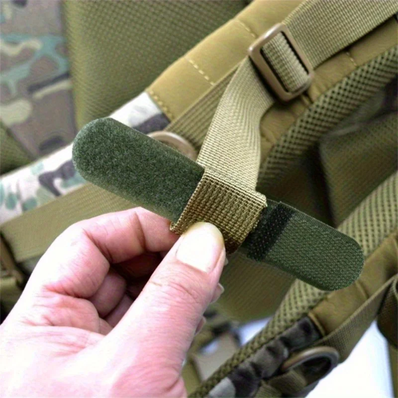 10pcs Nylon Webbing Cable Ties with Hook and Loop Fastener, Reusable Cord Wrap Buckles for Outdoor Gear Management